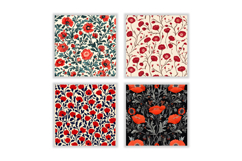 Poppy Floral Digital Paper Pattern Product Image 2