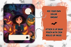 Halloween Pumpkins Gift Card, Halloween Witch Money Card Product Image 2