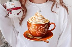 Christmas Cake Clipart, Christmas Cappuccino Clipart Product Image 2