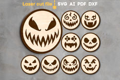 Halloween Coasters Bundle SVG laser cut files for Glowforge Product Image 2