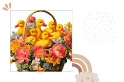 Easter Basket Pillow case, Easter Chick Pillow Design Product Image 2