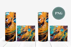 Neon Colors Tumbler Sublimation Designs, Fluid Art Tumbler Product Image 2