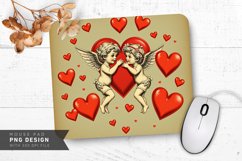 Vintage Cupid and Hearts Mouse Pad PNG Design Product Image 1