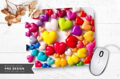 Rainbow Love Hearts Mouse Pad PNG Design Product Image 1