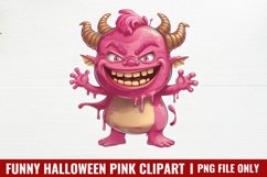 Funny Halloween Pink Clipart PNG Product Image 1