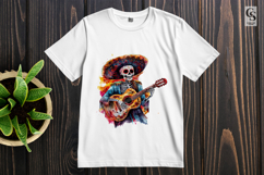 Skeleton Guitarist Watercolor Clipart PNG Product Image 2