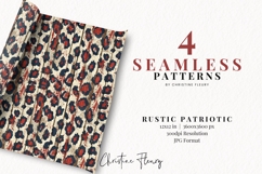 Seamless Cottagecore Patriotic Leopard Print Digital Paper Product Image 2