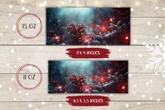 Christmas Mug Sublimation, Red Glitter Mug Wrap Design Product Image 2