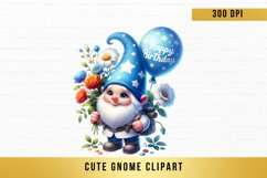 watercolor cute gnome clipart, birthday gnome sublimation Product Image 1