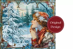 Christmas Tumbler Wrap, Winter Forest Tumbler Template Product Image 2