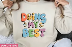 Doing My Best PNG, Retro Valentine Sublimation PNG Product Image 2