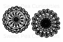 Doily, Black, Ephemera, PNG, Flower, Clipart Product Image 2
