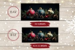Christmas Balls Mug Sublimation, Christmas Coffee Mug Wrap Product Image 2
