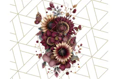 Sunflower and Butterfly PNG Clipart, Bright Jewel Tones Png Product Image 2