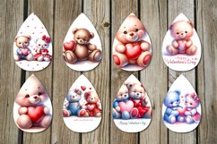 Valentine teddy bear | love teardrop earring sublimation Product Image 2