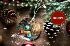 Christmas Balls Ornament, Watercolor Christmas Print Product Image 2