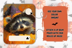 Halloween Raccoon Gift Card, Halloween Pumpkins Money Card Product Image 2