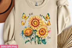 Faith hope love PNG, Sunflower Christian Sublimation PNG Product Image 2