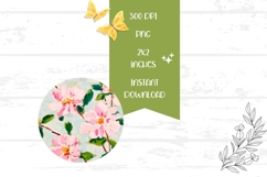 Pink Peony Round Earrings PNG, Floral Earrings Design Product Image 2