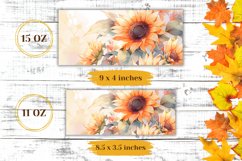 Watercolor Sunflowers Mug Sublimation, Fall Mug Design Product Image 2