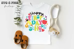 Happy First Day of School SVG, Back to School SVG for Shirt Product Image 2