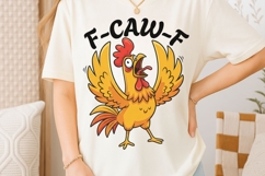Funny F-Caw-F Png, Funny Rooster Meme Sublimation Png. Product Image 2