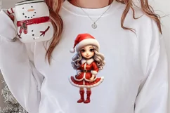 Christmas Cute Girl Sublimation Clipart, Christmas Cute Product Image 2