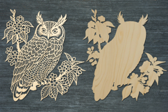 Owl birds lasercut svg, owl laser cut ornament or keychain Product Image 2