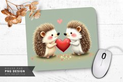 Hedgehog Heart Gift Mouse Pad PNG Design Product Image 1
