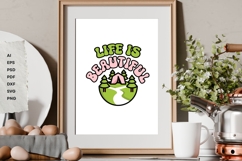 Life is Beautiful - Retro - SVG Design Vector Product Image 2