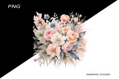 Watercolor Pastel Flowers Clipart, Wedding Flowers Clipart Product Image 1