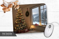 Festive Christmas Tree Scene Mouse Pad PNG Design Product Image 1
