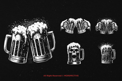 10 Bundle Dark Art Beer Mug Skull Drink Brew Drunk Hangover Product Image 3