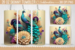 3D Colorful Peacock Flowers Tumbler Bundle - 10 Designs Product Image 3