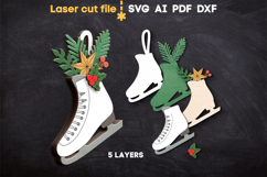 Christmas Ice Skate SVG laser cut file for Glowforge Product Image 2