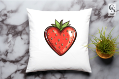 Cute Strawberry Heart Illustrations Clipart Sublimation PNG Product Image 3