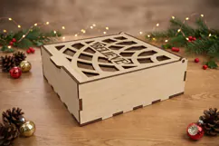 Christmas Box SVG | Laser Cut Hinged Gift Box File Product Image 1