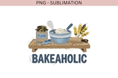 Bakeaholic PNG | Funny Baking Lover Shirt Design Product Image 2