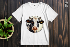 Black And Brown Farm Cow Faces Clipart Sublimation PNG Product Image 2