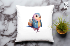 Cute School Birds Clipart Sublimation PNG Product Image 2