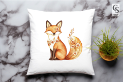 F Fox Floral Alphabet Letter Clipart Sublimation PNG Product Image 3