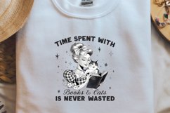 Retro Girl Quotes Books cats is never wasted PNG Sublimation Product Image 2