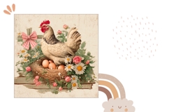 Cartoon Chick Pillow Case Design, Floral Easter Pillow Print Product Image 2