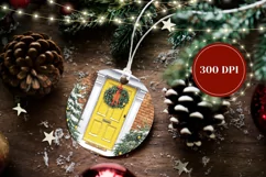Christmas Door Ornament, Watercolor Winter Ornament Product Image 2