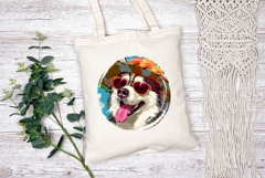 Husky Dog Illustration, Cartoon Husky PNG, Summer Husky PNG Product Image 2