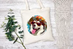 Husky Dog Illustration, Cartoon Husky PNG, Summer Husky PNG Product Image 2