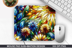 Flowers Mouse Pad Sublimation, Summer Mouse Pad PNG Product Image 1