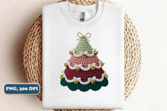 Crochet Yarn Christmas Tree PNG, Christmas tree PNG Product Image 1