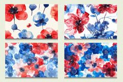 Patriotic Watercolor Flower Cutting Boards sublimation Desig Product Image 2