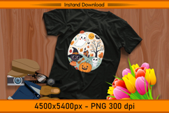 Cute Ghost Witch and Pumpkin Halloween Scene PNG Product Image 2